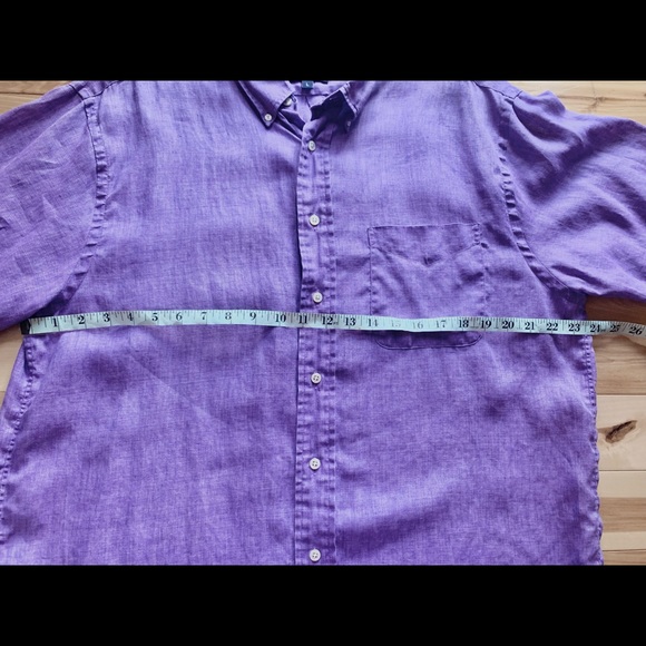 DANIEL CREMIEUX Purple Italian Linen Shirt  Large - Picture 6 of 8